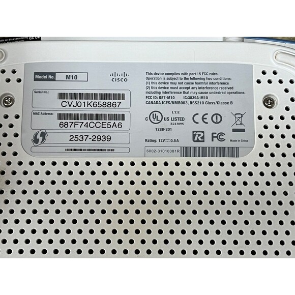 Cisco Valet M10 Wireless-N Router 4-Port 10/100 300 Mbps Easy Set Up WORKS - Picture 3 of 4